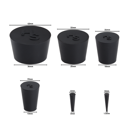 Higher Standards Tube Top Silicone Stoppers Pack of 6 Black