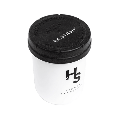 Higher Standards Mason Jar White with Black Lid